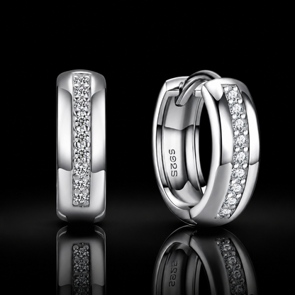 The Moissanite Huggie Hoops