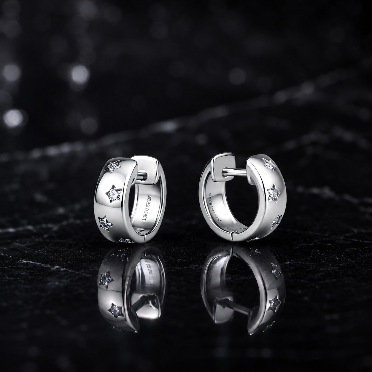 The Star Moissanite Huggie Hoops