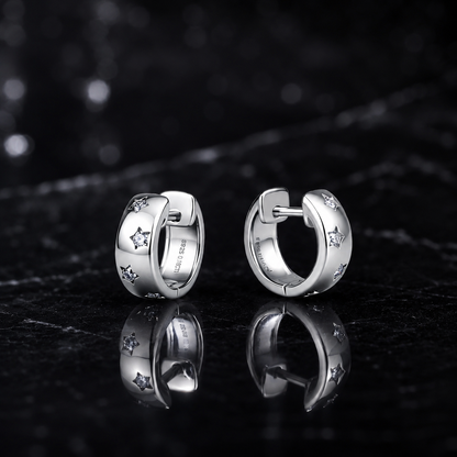 The Star Moissanite Huggie Hoops