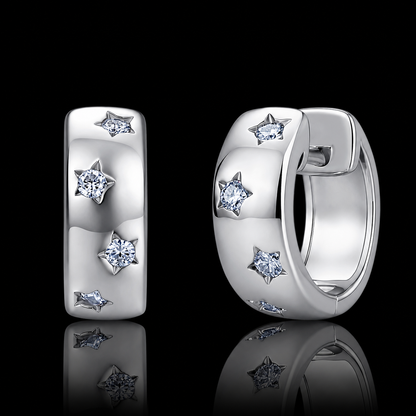 The Star Moissanite Huggie Hoops