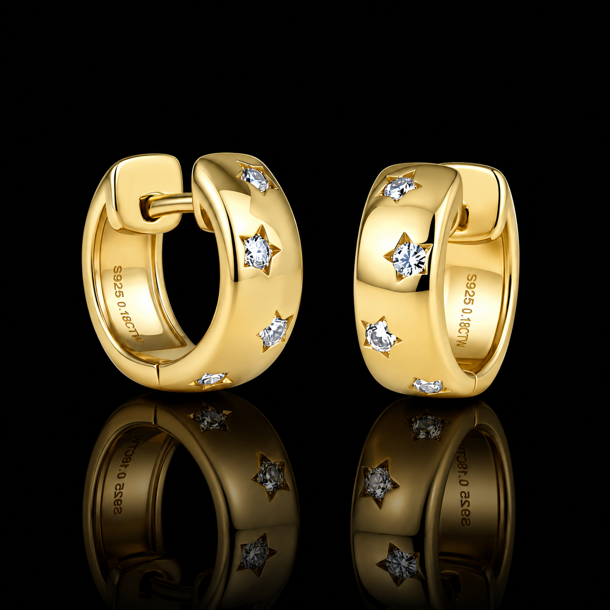 The Star Moissanite Huggie Hoops