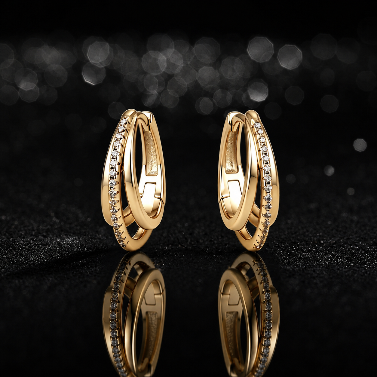The Layered Pavé Huggies