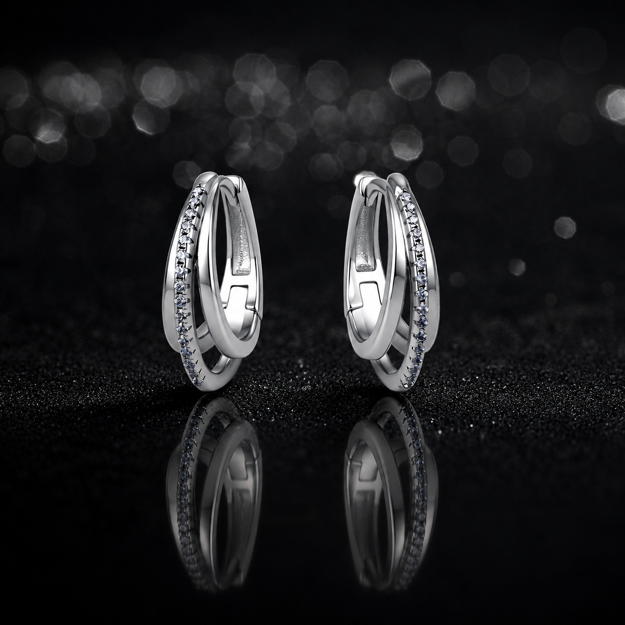 The Layered Pavé Huggies