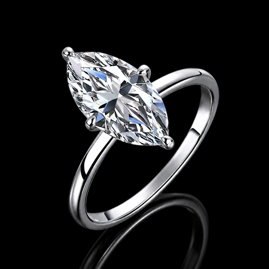 The Marquise Solitaire Moissanite Ring