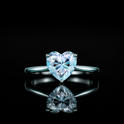 The Heart Solitaire Moissanite Ring
