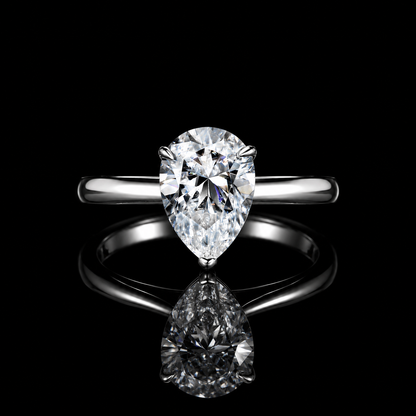 The Pear Solitaire Moissanite Ring