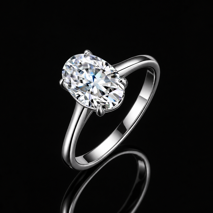 The Oval Solitaire Moissanite Ring