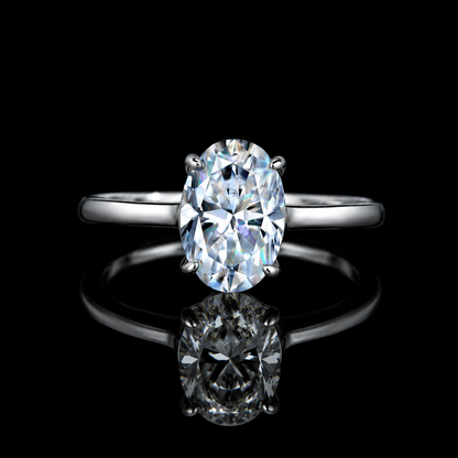 The Oval Solitaire Moissanite Ring