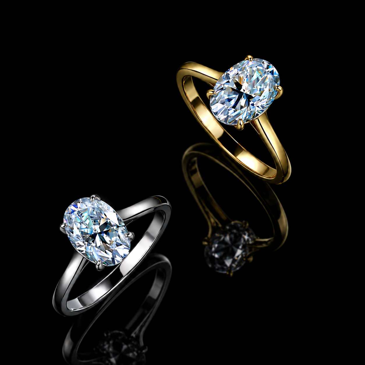 The Oval Solitaire Moissanite Ring