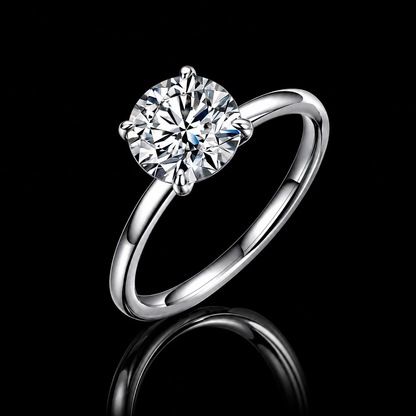 The Round Solitaire Moissanite Ring