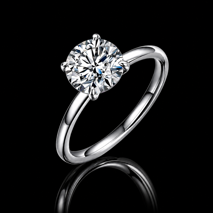 The Round Solitaire Moissanite Ring