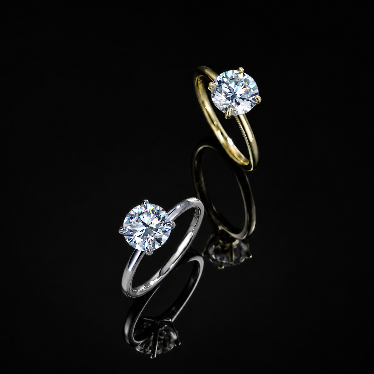 The Round Solitaire Moissanite Ring