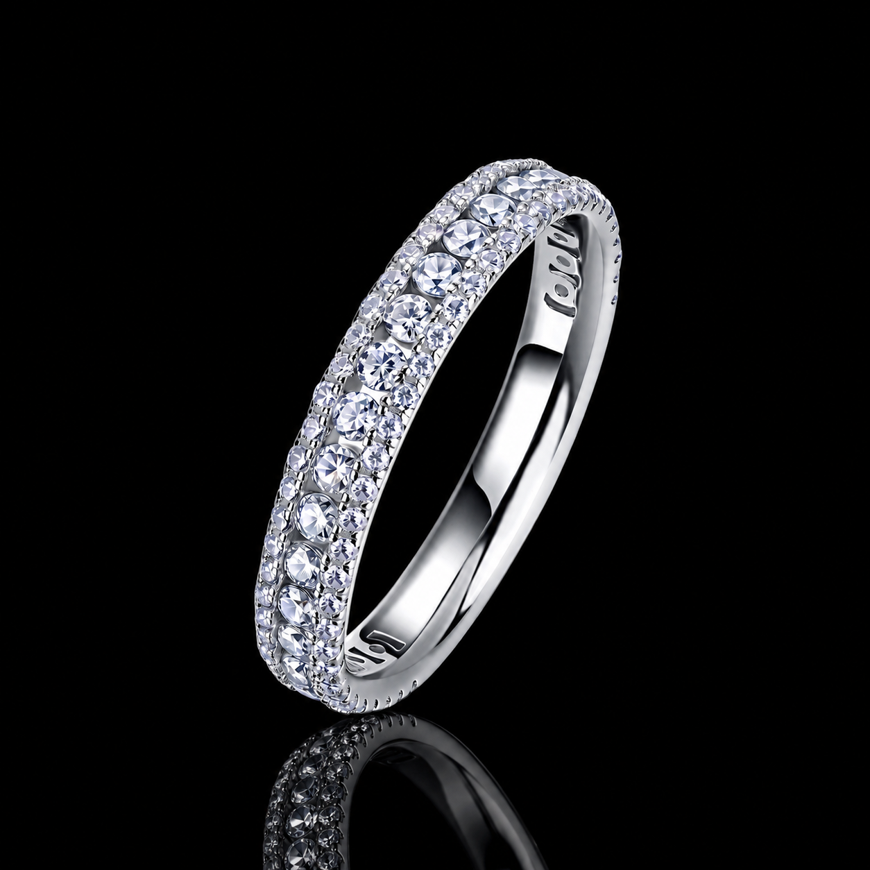 The Double Row Eternity Moissanite Ring