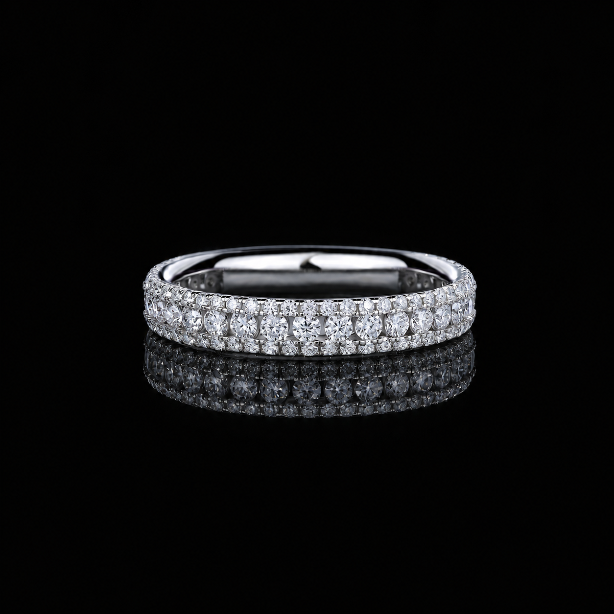 The Double Row Eternity Moissanite Ring