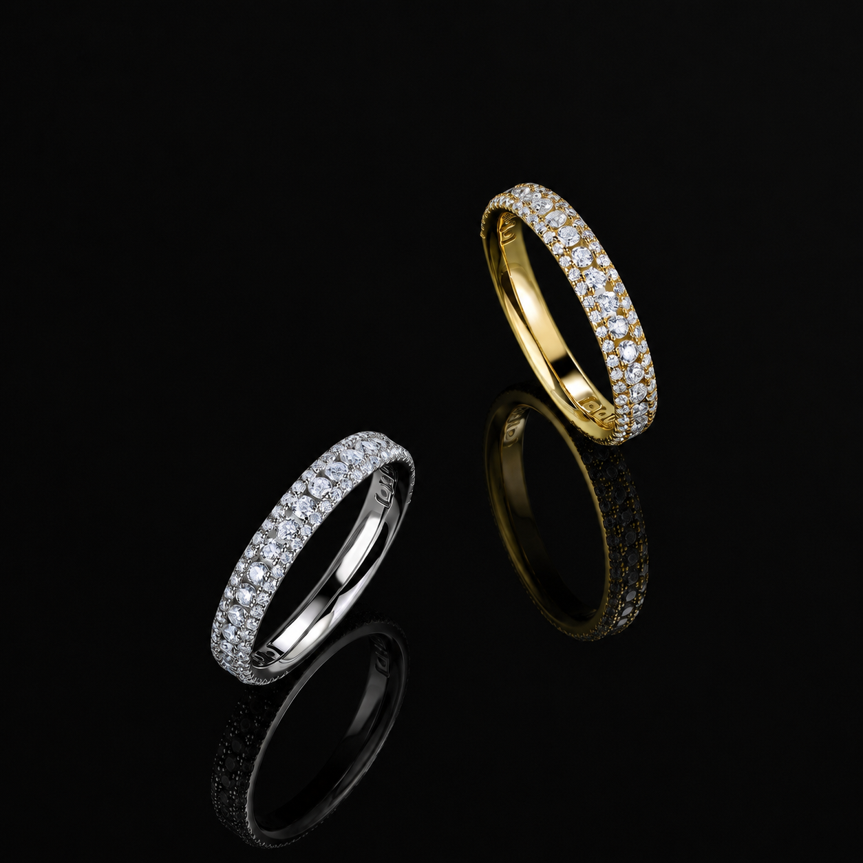 The Double Row Eternity Moissanite Ring