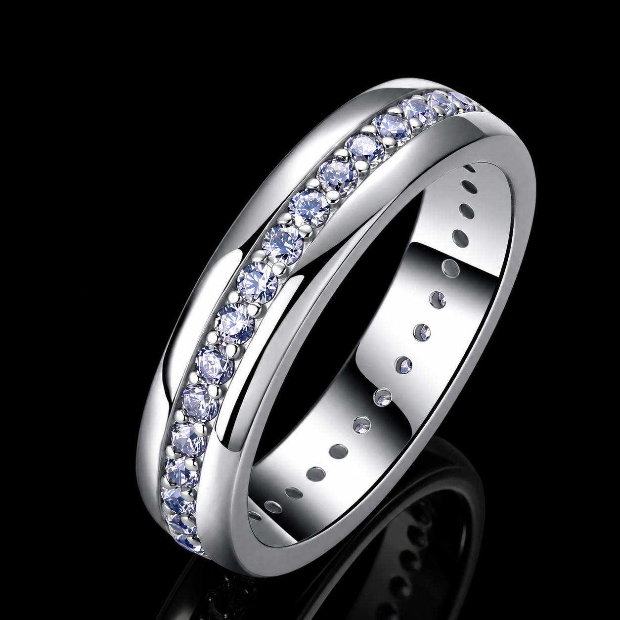The Channel Eternity Moissanite Ring