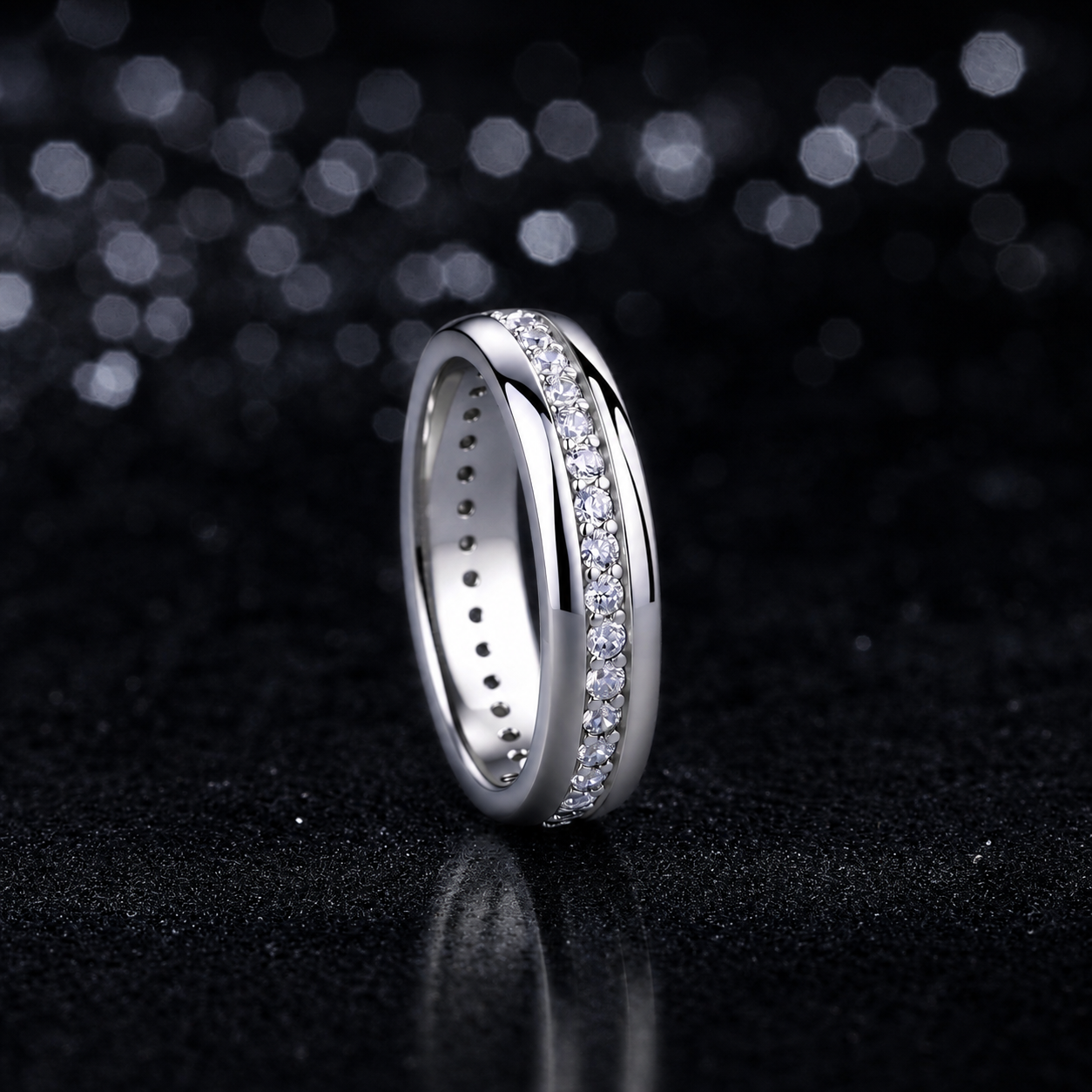 The Channel Eternity Moissanite Ring
