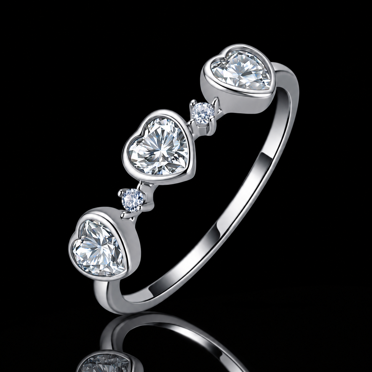 The Heart Moissanite Stack Ring