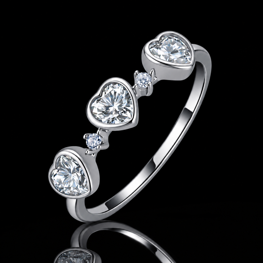 The Heart Moissanite Stack Ring