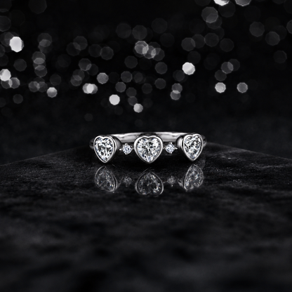 The Heart Moissanite Stack Ring