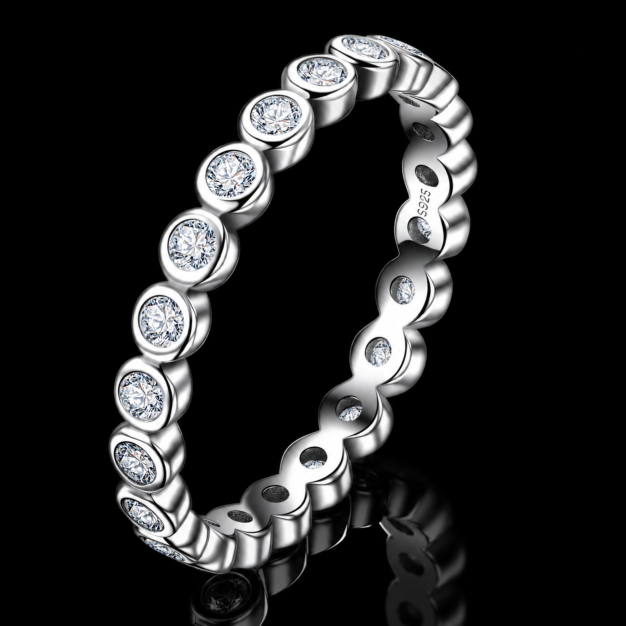 The Bezel Eternity Moissanite Ring