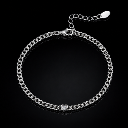 The Heart Link Moissanite Bracelet