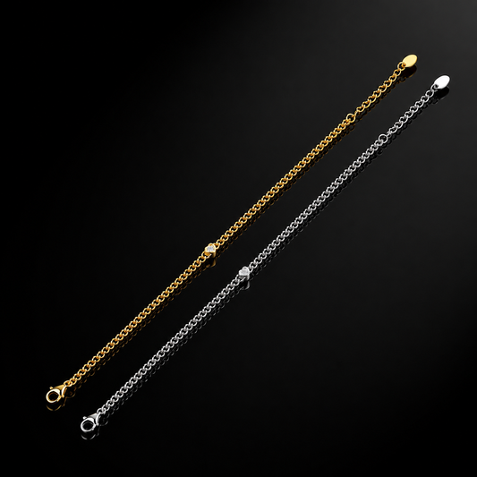 The Heart Link Moissanite Bracelet