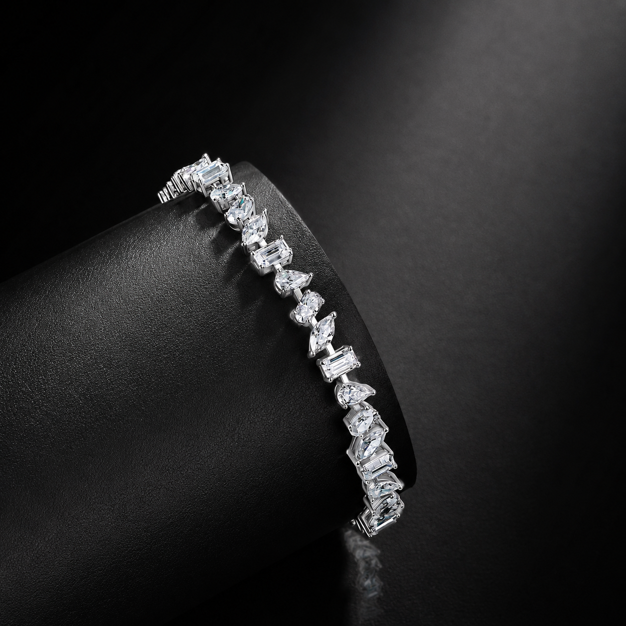 The Mixed Cut Moissanite Tennis Bracelet