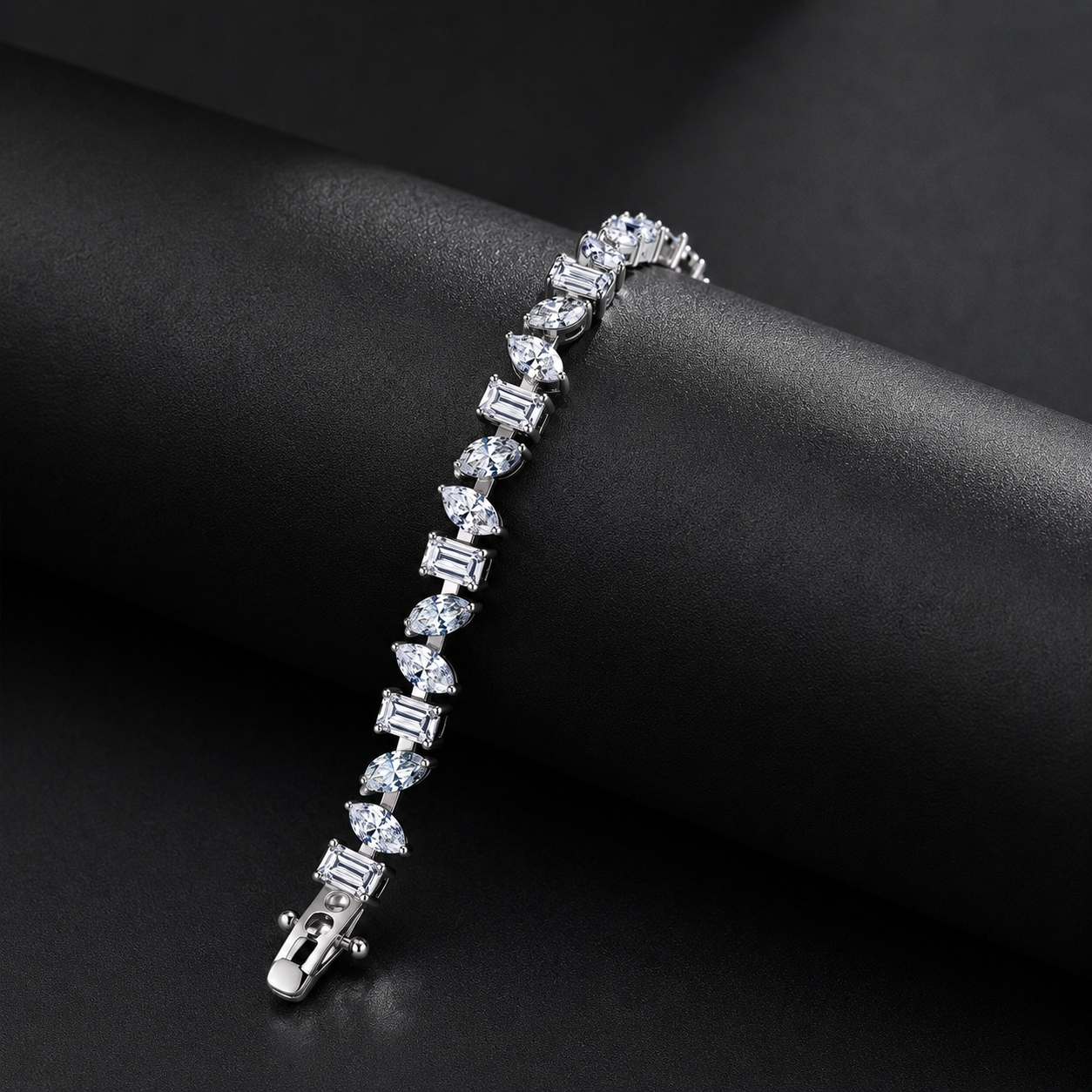 The Mixed Cut Moissanite Tennis Bracelet