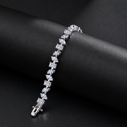 The Mixed Cut Moissanite Tennis Bracelet