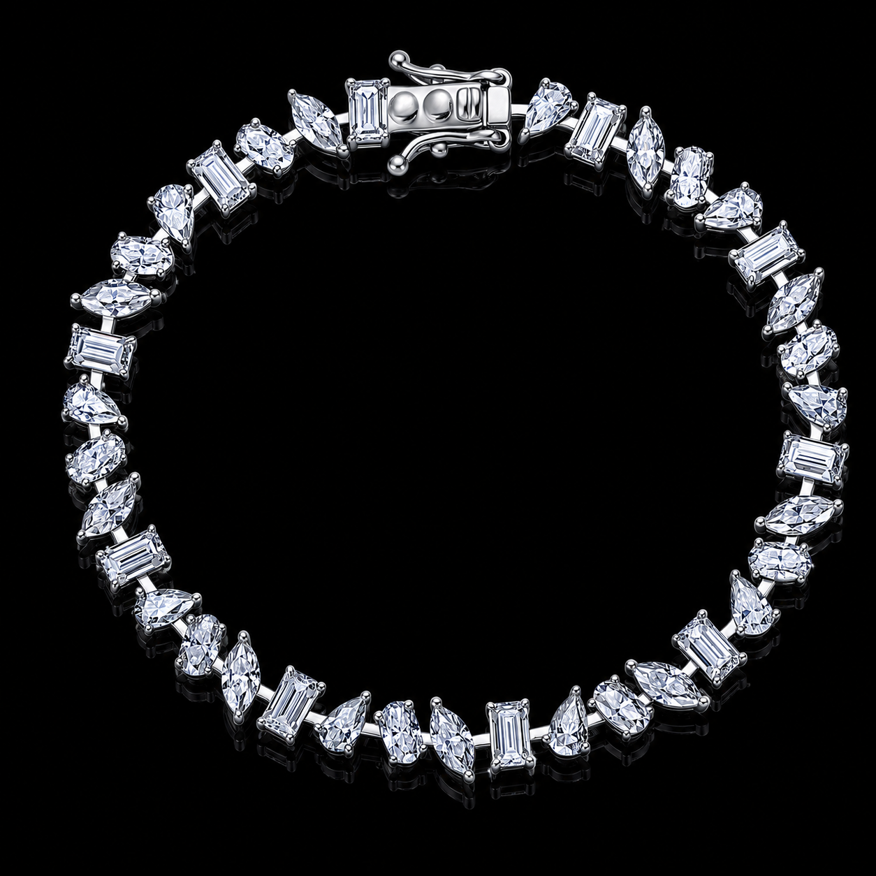The Mixed Cut Moissanite Tennis Bracelet