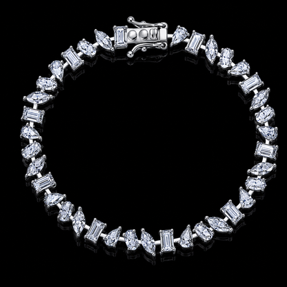 The Mixed Cut Moissanite Tennis Bracelet