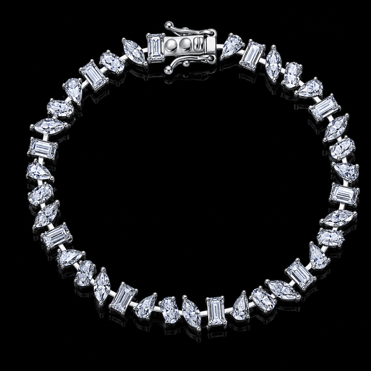 The Mixed Cut Moissanite Tennis Bracelet