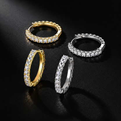 The Pavé Moissanite Huggie Hoops