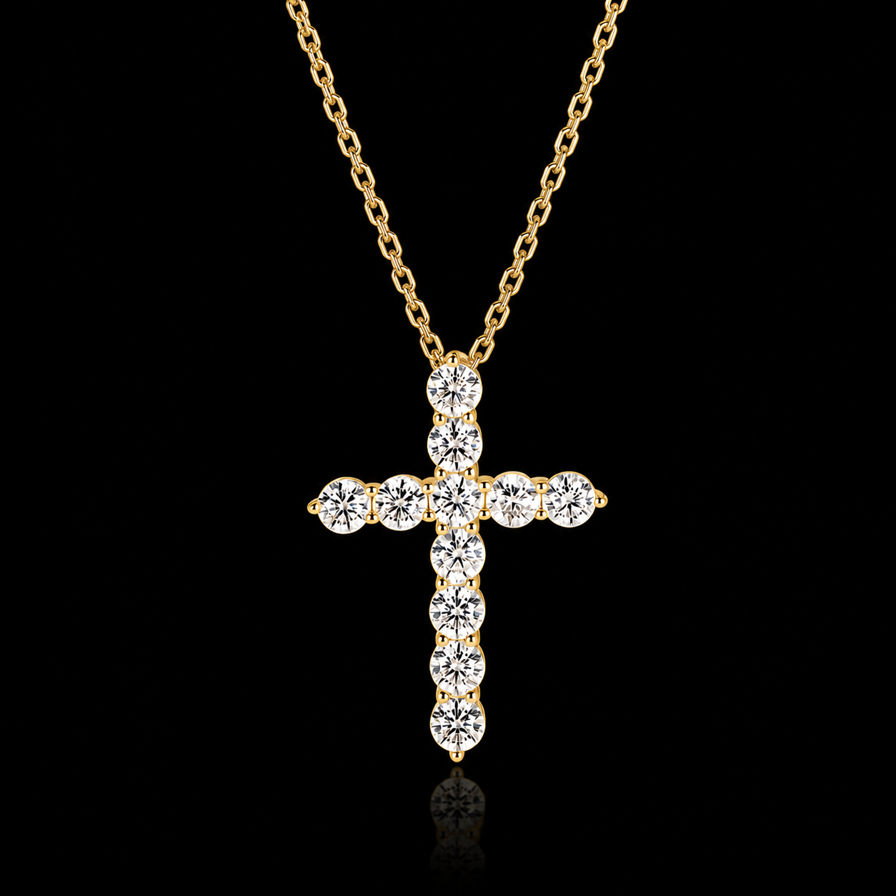 The Pavé Moissanite Cross Necklace