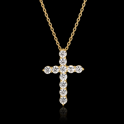 The Pavé Moissanite Cross Necklace