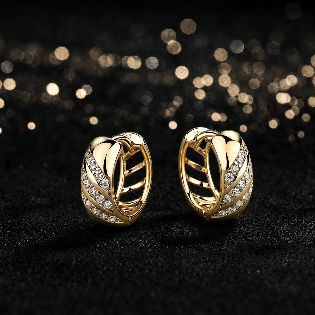 The Twisted Pavé Huggies