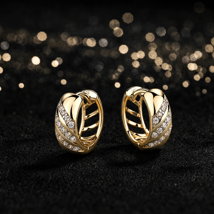The Twisted Pavé Huggies