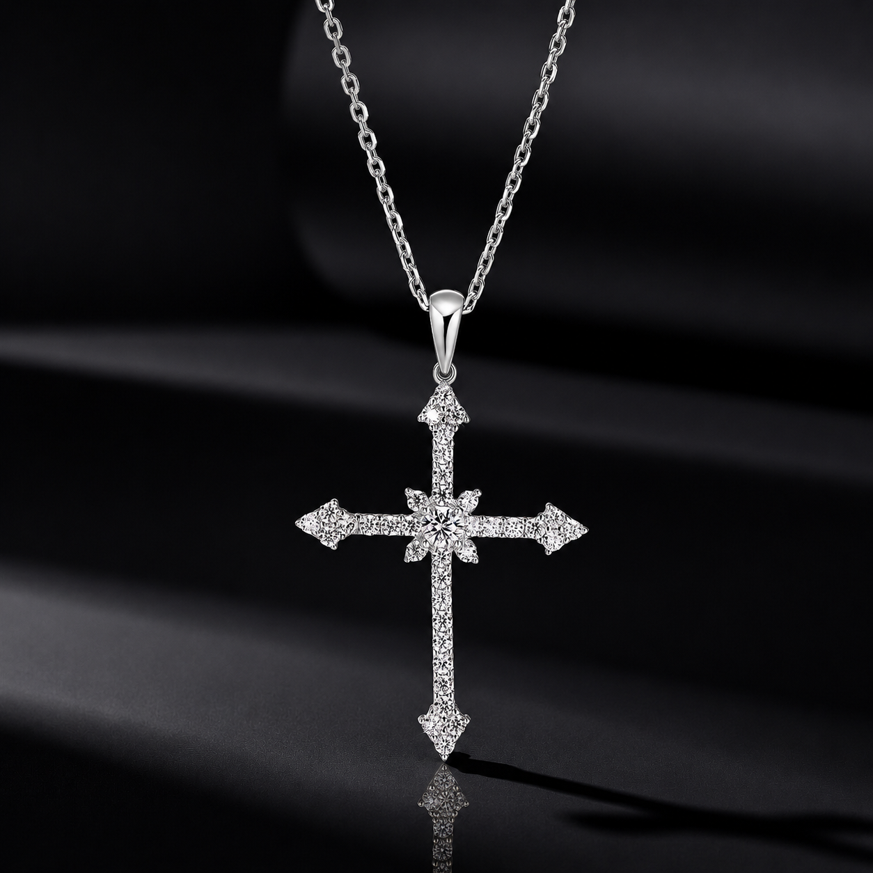The Gothic Cross Moissanite Necklace