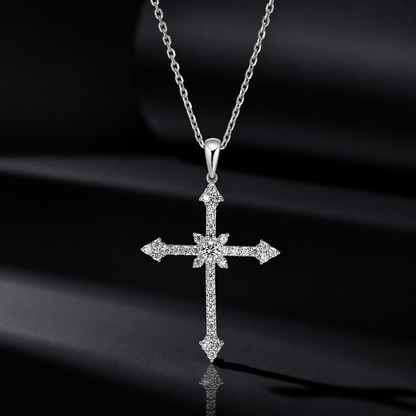 The Gothic Cross Moissanite Necklace