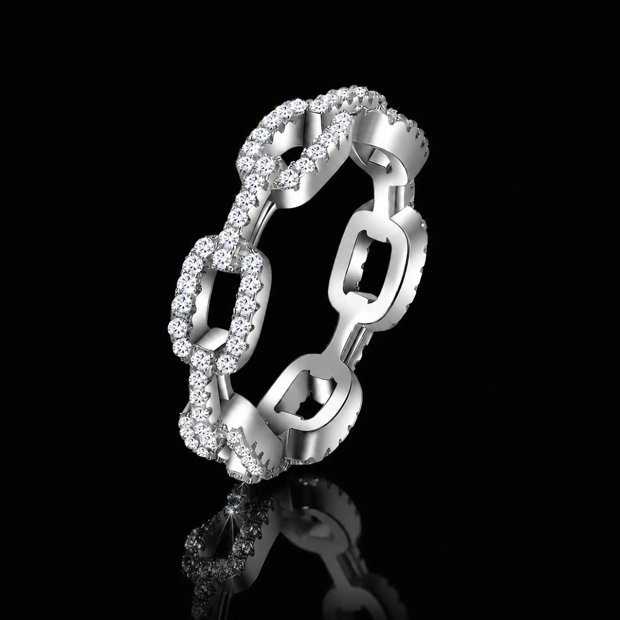 The Cuban Link Moissanite Ring