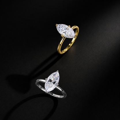 The Marquise Solitaire Moissanite Ring