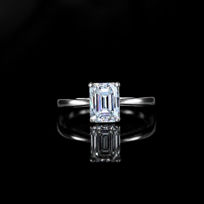 The Emerald Solitaire Moissanite Ring