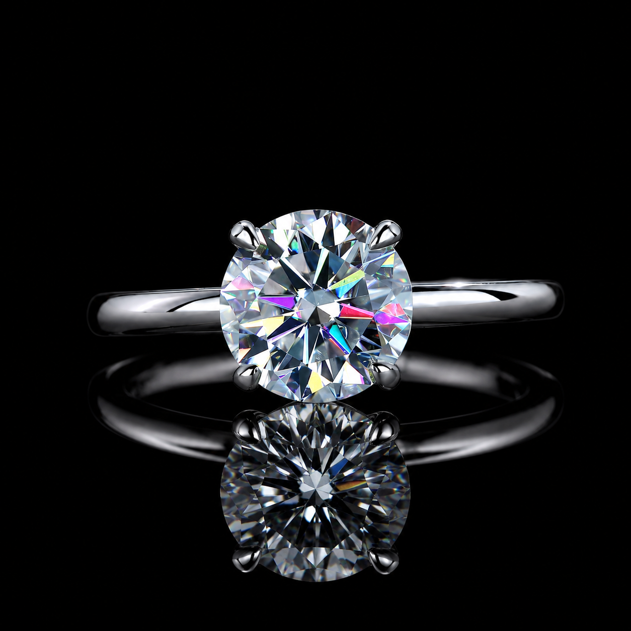 The Round Solitaire Moissanite Ring