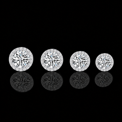 The Halo Moissanite Stud Earrings