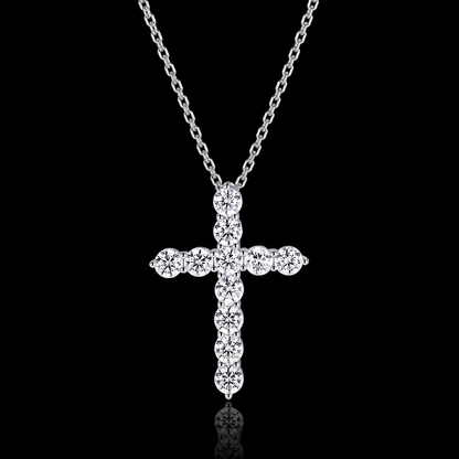 The Pavé Moissanite Cross Necklace
