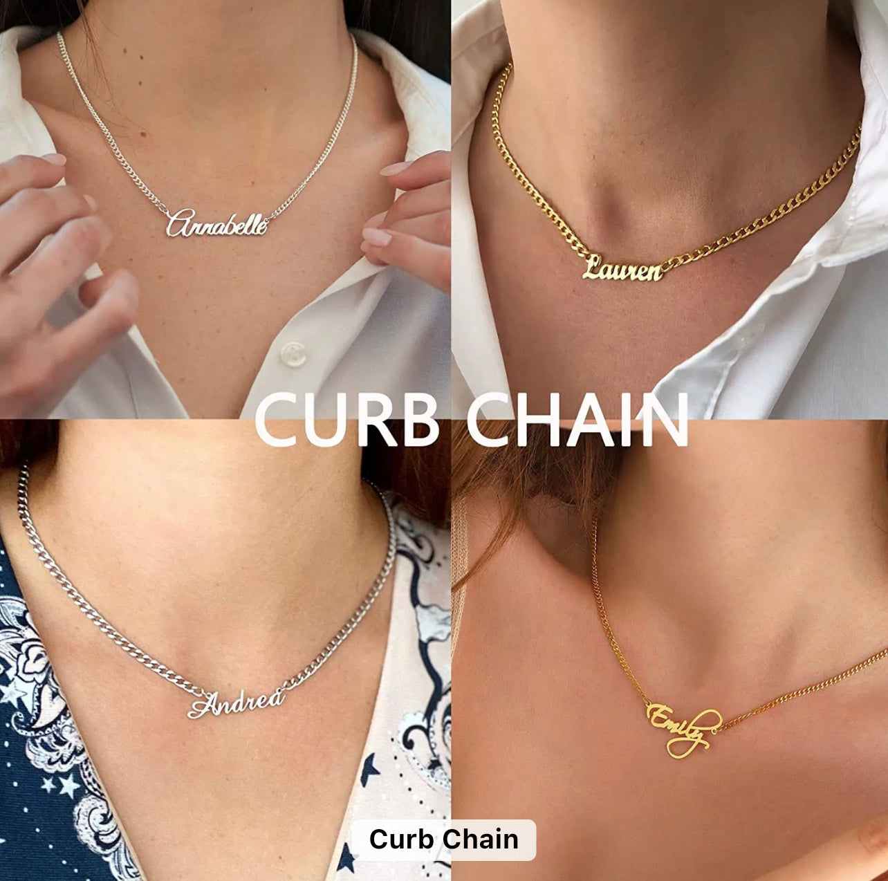 The Basic Nameplate Necklaces