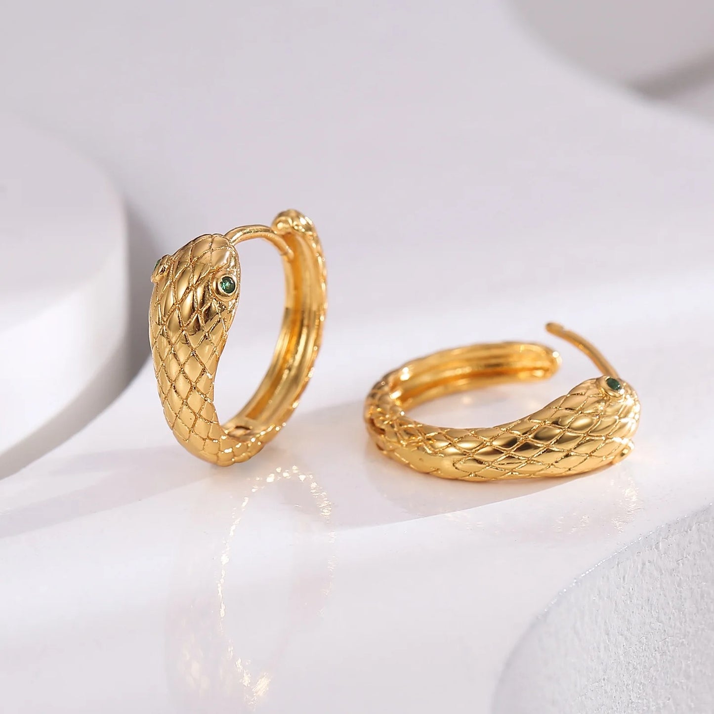 Round Snake Earrings