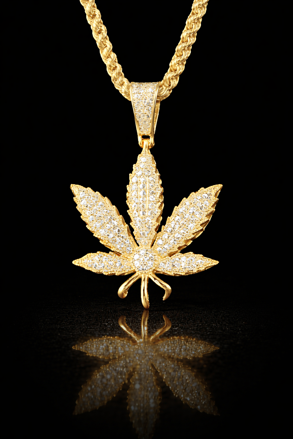 The Moissanite Leaf Pendant (Includes FREE 20” Rope Chain)