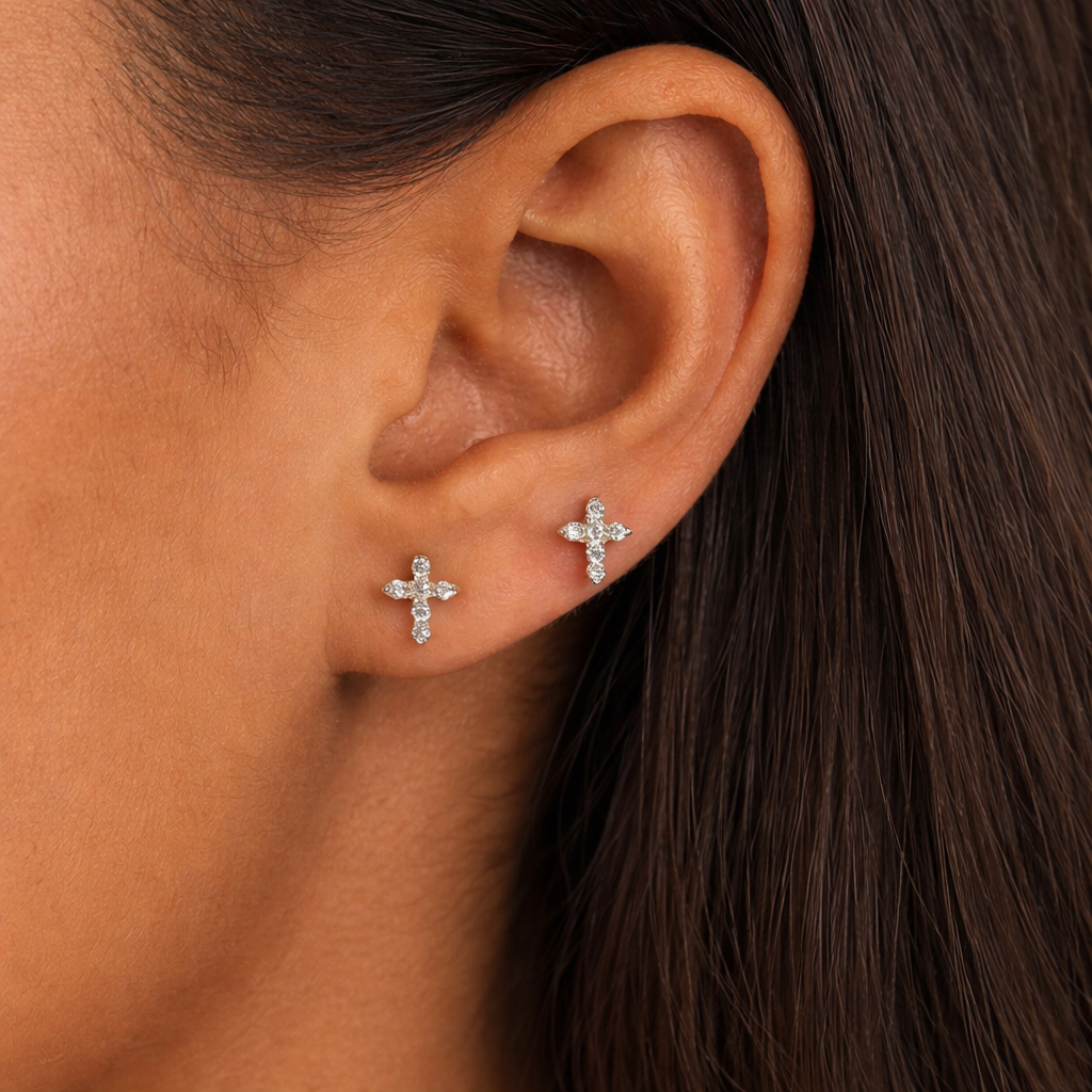The Cross Studs CZ